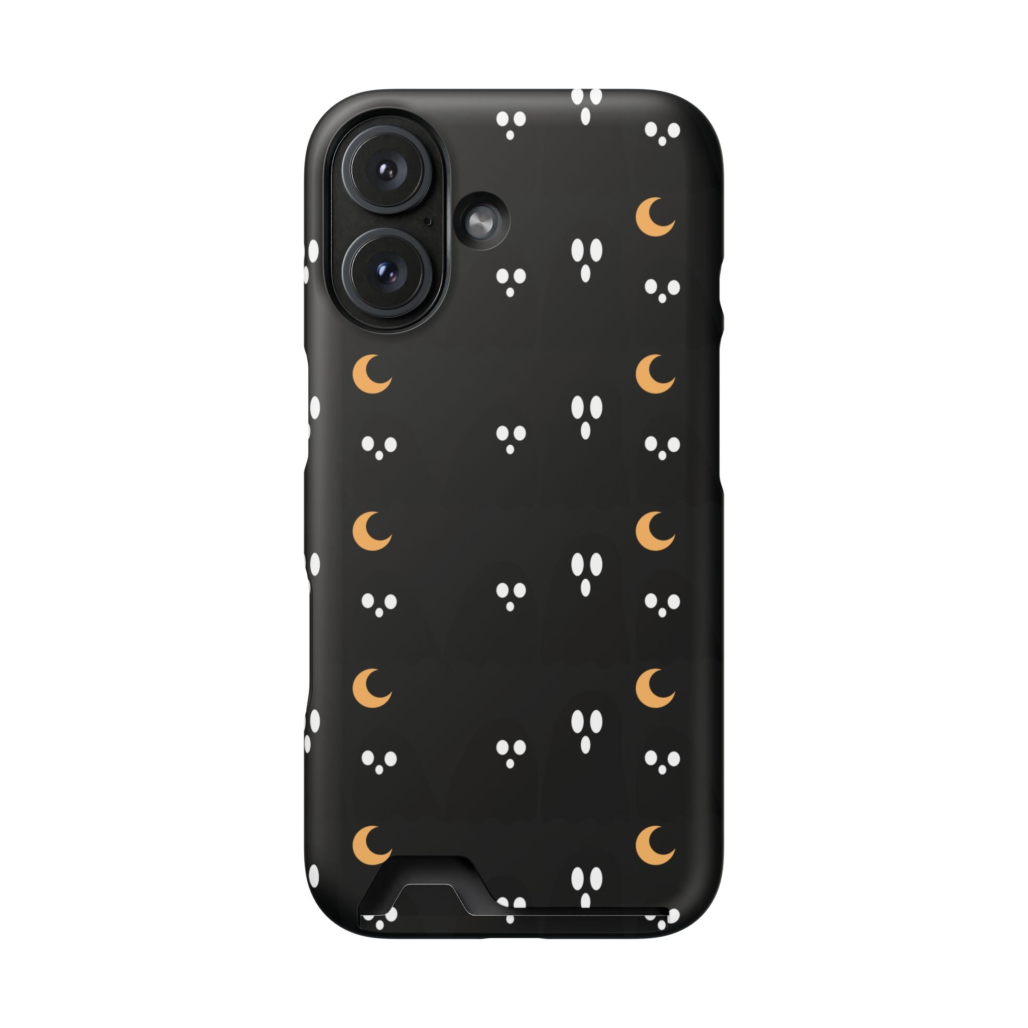 Moon & Paw Print Card Holder Phone Case — Slim Protective Wallet Case - {{variant_title}} | litemerch