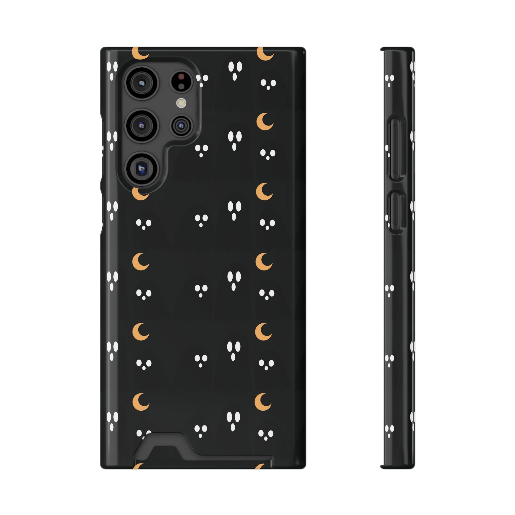 Moon & Paw Print Card Holder Phone Case — Slim Protective Wallet Case - {{variant_title}} | litemerch