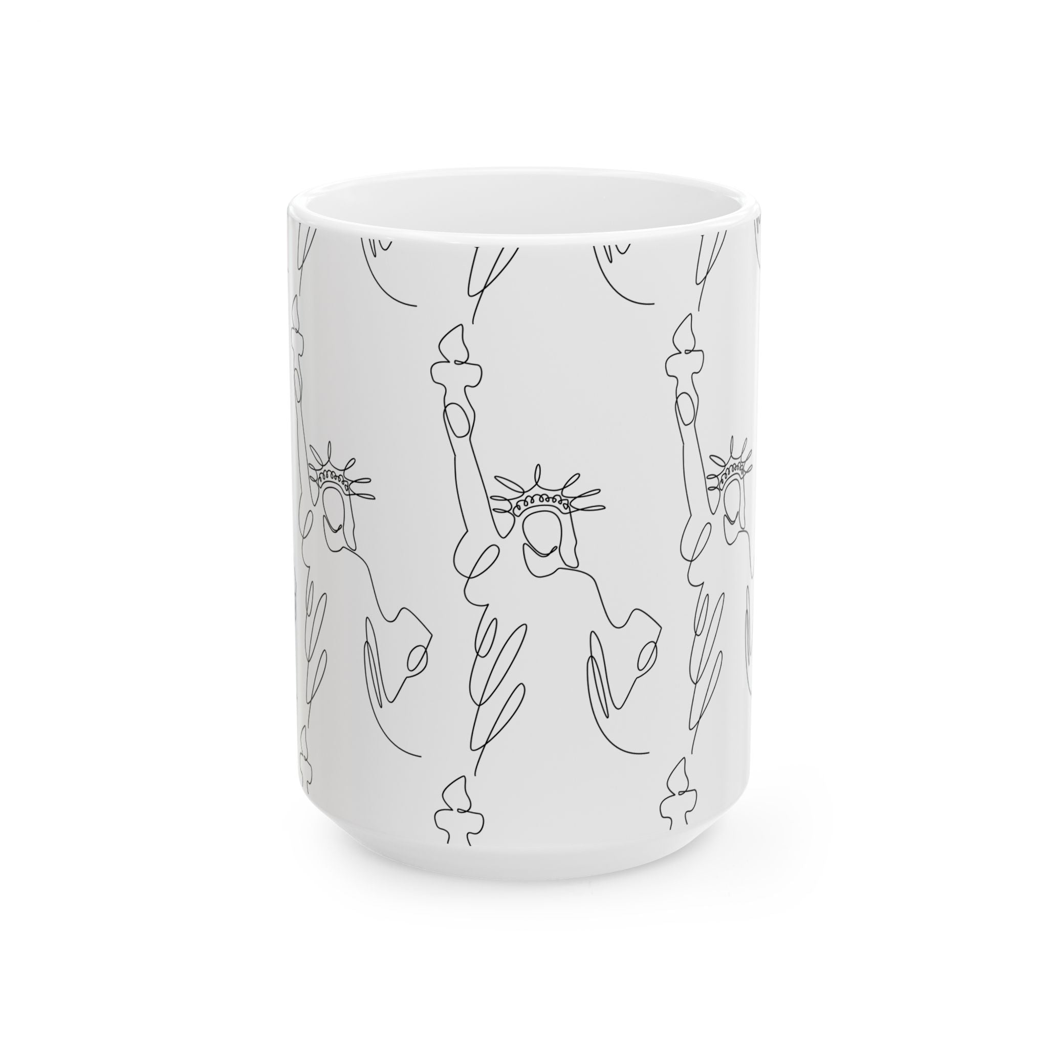 Statue of Liberty Doodle Mug, Ceramic Coffee Cup - {{variant_title}} | litemerch