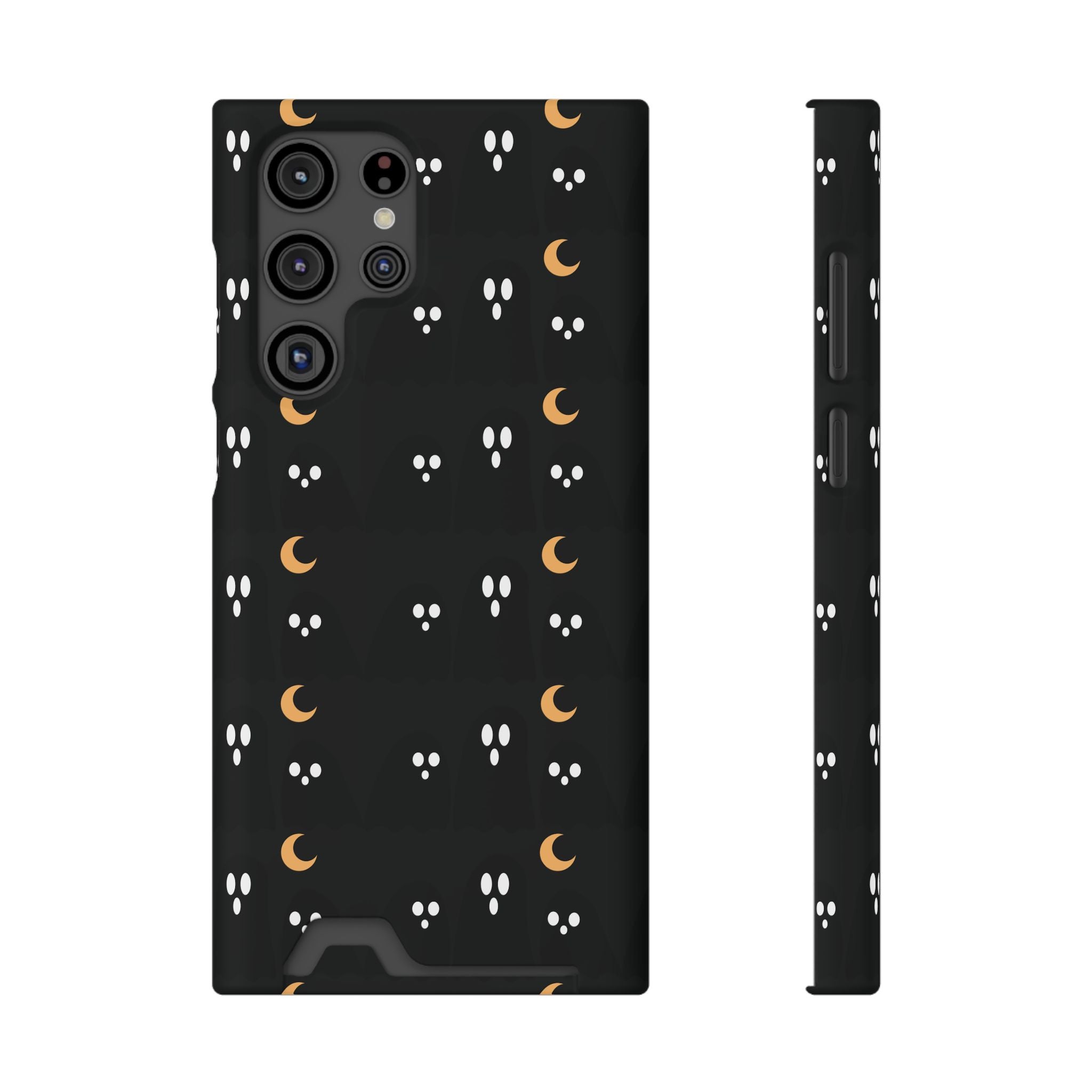 Moon & Paw Print Card Holder Phone Case — Slim Protective Wallet Case - {{variant_title}} | litemerch